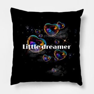 Aesthetic, heart, bubble, cute, soap, little dreamer,  inspiration, colourful, retro, minimal Pillow