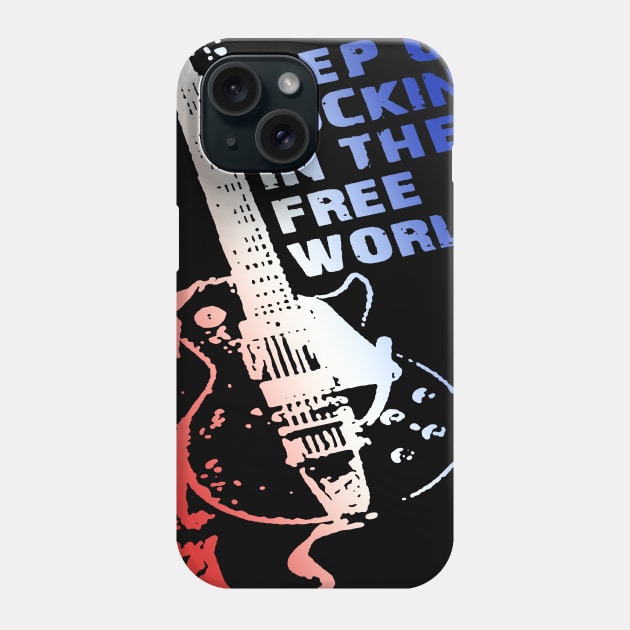 Guitar Keep On Rockin In The Free World Phone Case by Phylis Lynn Spencer