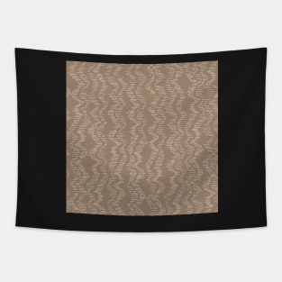 Coffee and off-white zig zag organic path Tapestry