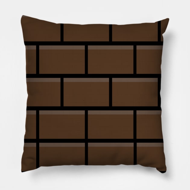 Brown Brick Wall Pillow by DulceDulce