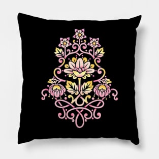 Damask Rose Motif Pillow