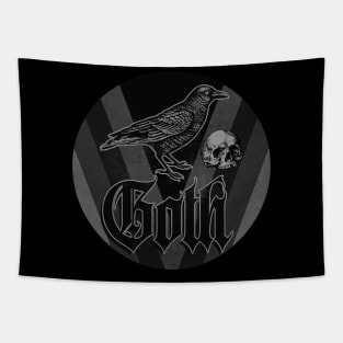 Black Goth Crow Tapestry