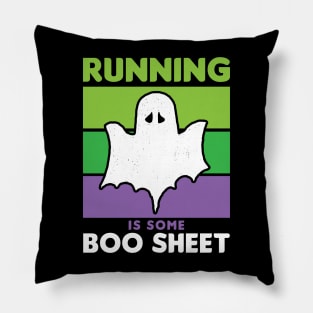 Funny Halloween Running is Boo Sheet Ghost Retro Pillow