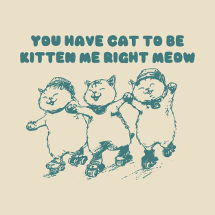 You Have Cat To Be Kitten Me Right Meow Retro Tshirt, Funny Cat Meme Shirt, Kitten Gag T-Shirt