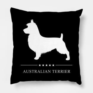 Australian Terrier Dog White Silhouette Pillow