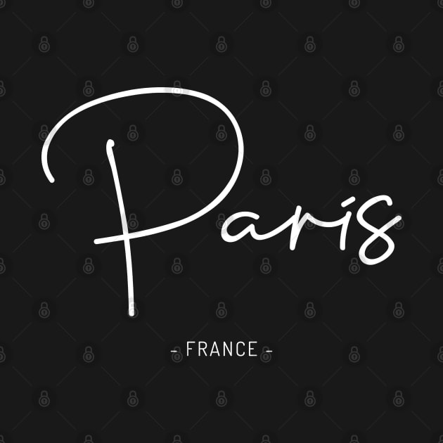 Paris, France Design (WHITE PRINT) by Krizelle Flores