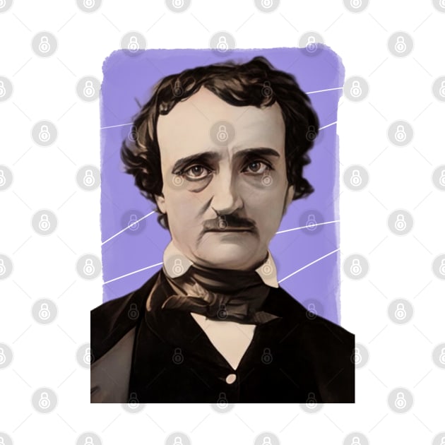 American Writer Edgar Allan Poe illustration by Litstoy 