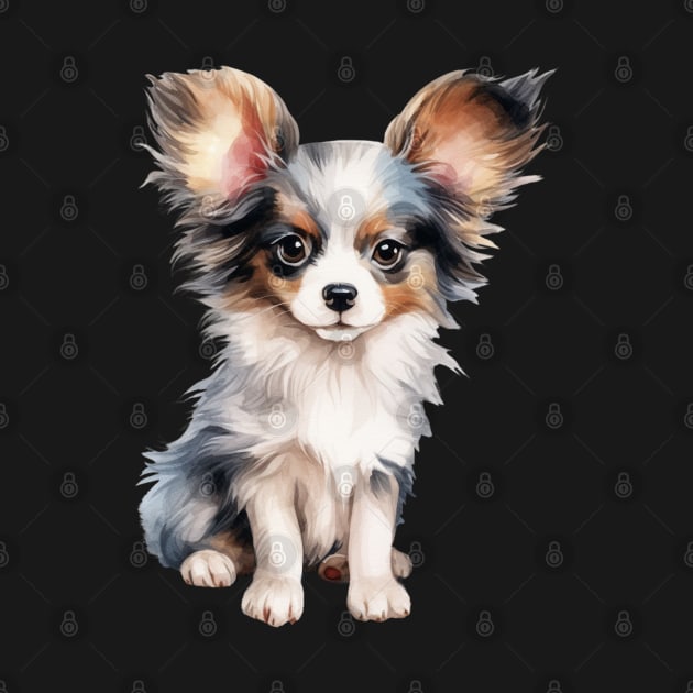 Puppy  Papillon by DavidBriotArt