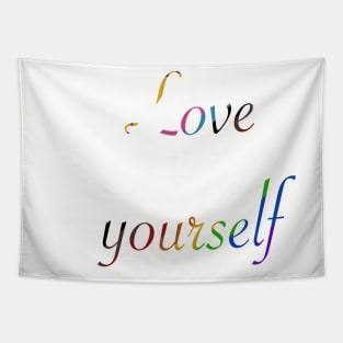 Love yourself- Intersex inclusive pride flag lettering Tapestry