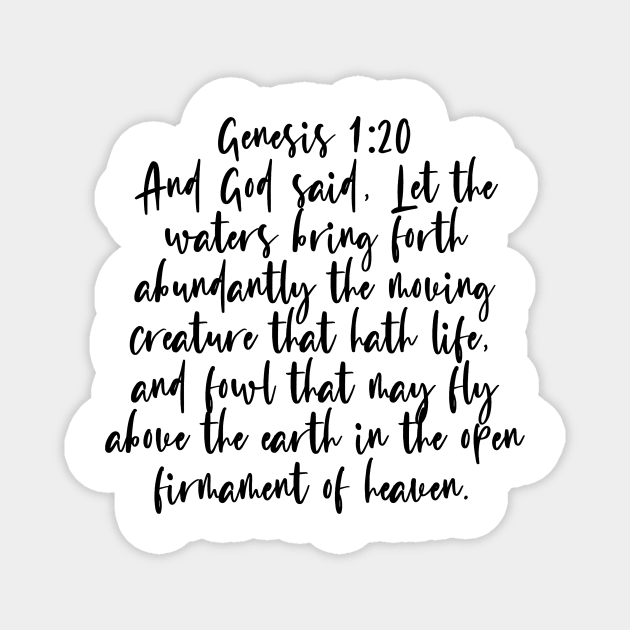 Genesis 1:20 Bible Verse Magnet by Bible All Day 