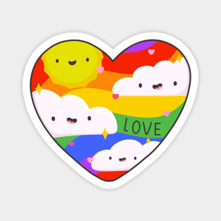 Rainbow Heart Kawaii Love Magnet