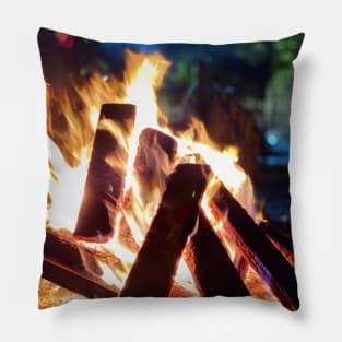 Bonfire in Downtown Portland Pillow