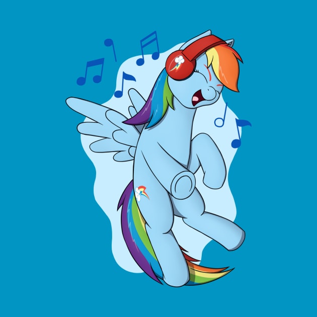 Rainbow Dash with Headphones by Heartbeat Unicorn