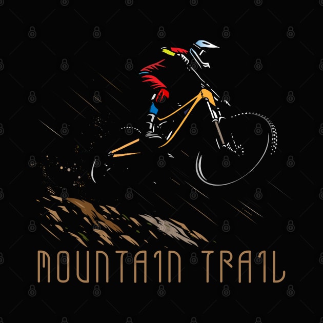 Mountain Bike Rider Downhill Trail by MultistorieDog