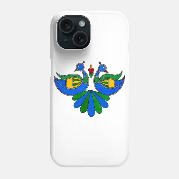 The Peacock Design Phone Case by designsbygulmohar