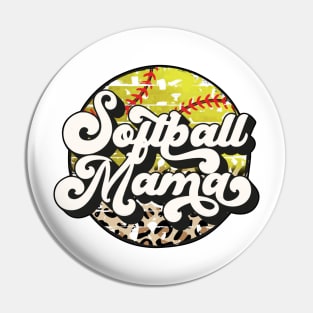 Softball Mama Leopard   Softball Mom Pin