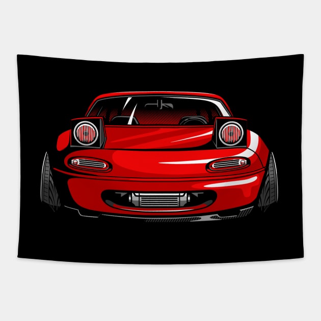 Mazda MX-5 Miata Red Tapestry by JDMAPEX