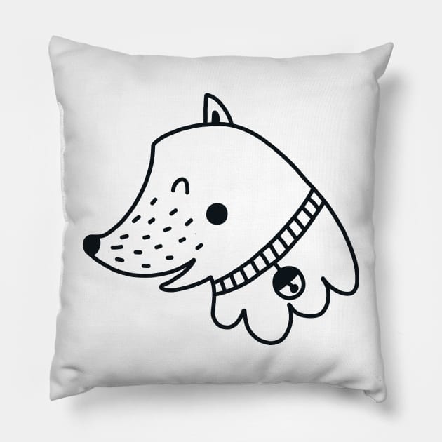 Cute Dog - Scandinavian Pillow by zaputu