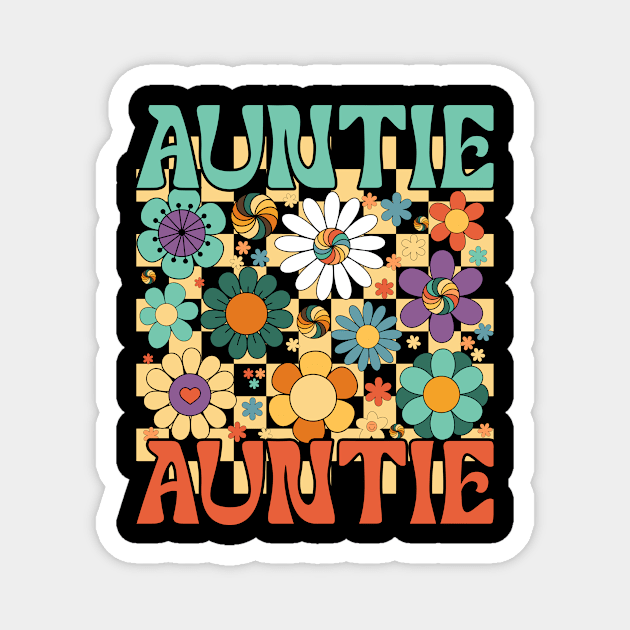 Floral Wildflowers Auntie Gift For Women Mothers Day Magnet by truong-artist-C