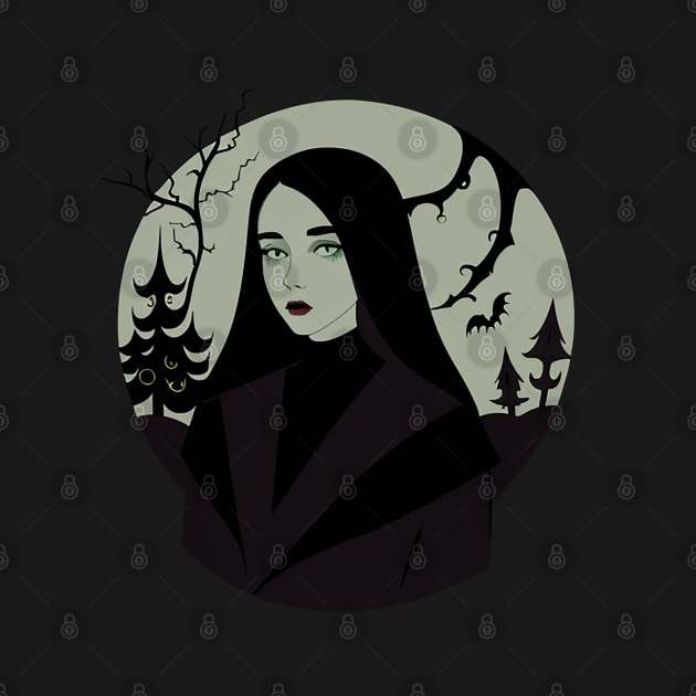 Halloween Goth Girl - Tired Graphic by CursedContent