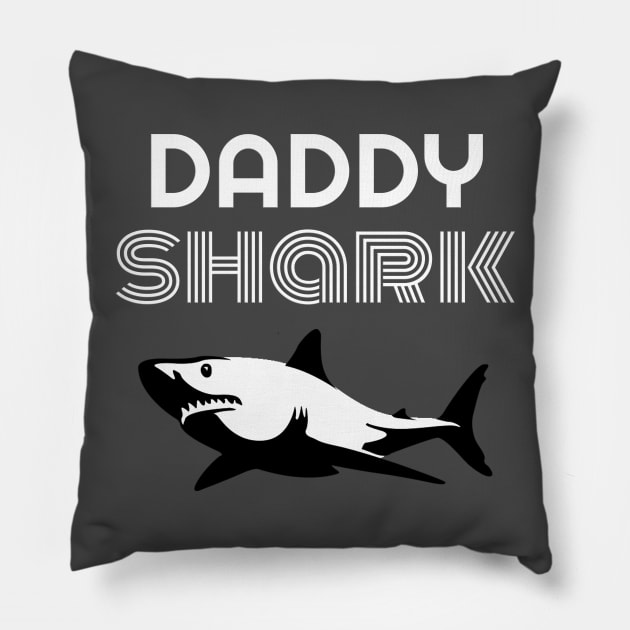 Daddy Shark Father's Day Gift Idea Pillow by Sotogos