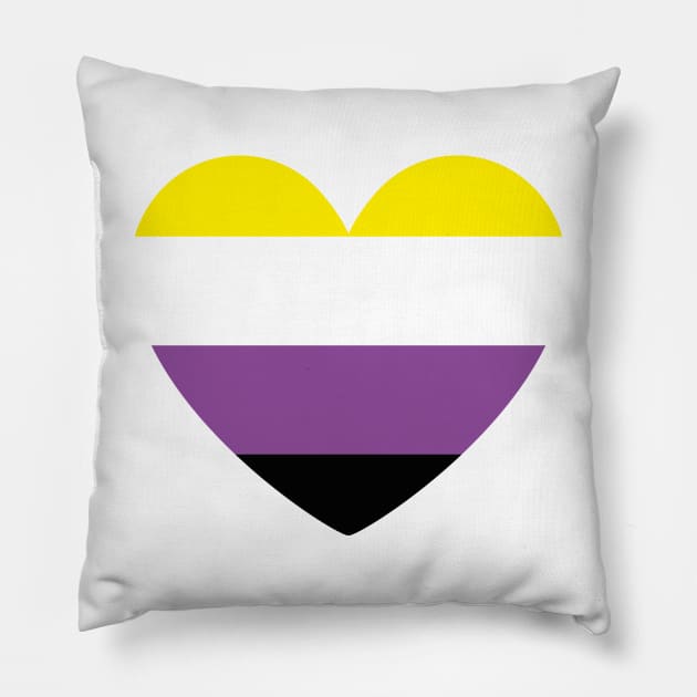 LGBT | Non-Binary Pride Flag Heart Pillow by s.hiro