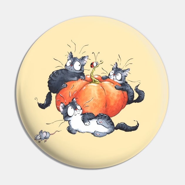 Halloween Cats Pin by Alyona Shilina