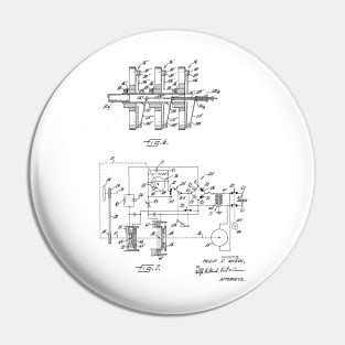 Sewing Machine Power Transmission System Vintage Patent Hand Drawing Pin