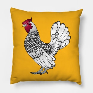 Sebright chicken cartoon illustration Pillow