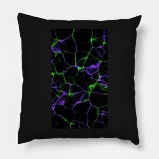 Neon Green & Purple Marble Pattern Pillow