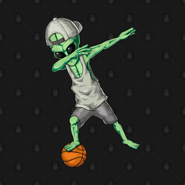 Cool Alien Dabbing - Funny Basketball Lovers Gift by DnB