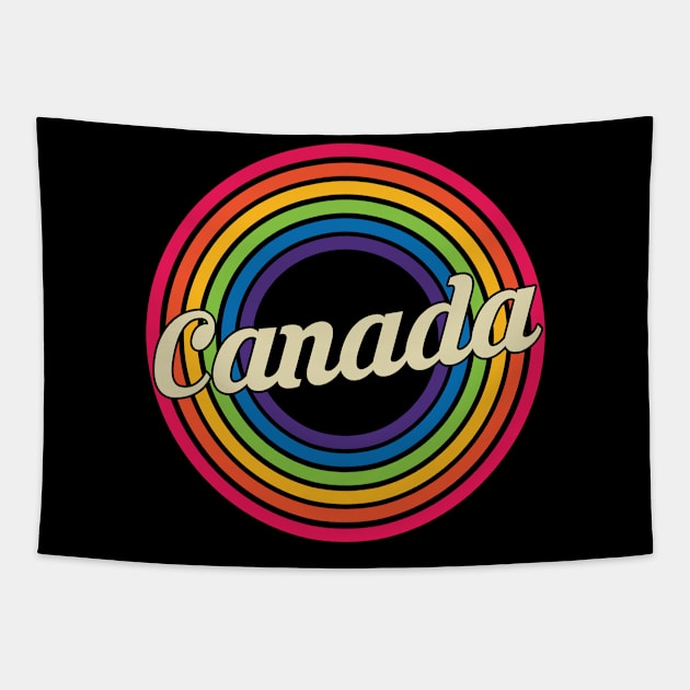 Canada - Retro Rainbow Style Tapestry by MaydenArt