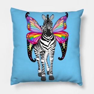 Zebra with rainbow wings Pillow