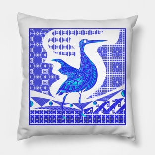 agami heron bird in ecopop talavera pattern wallpaper art 1 Pillow