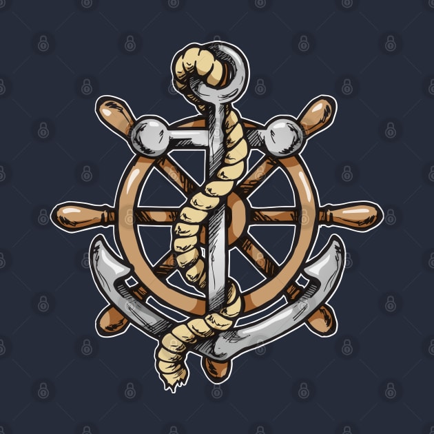 Anchor and Wheel by Laughin' Bones