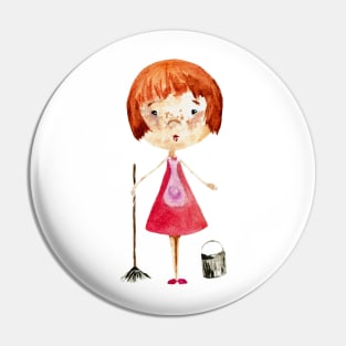 Cleaning woman Pin