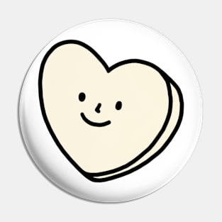 Ivory Heart with Face | Quirky Heart Pin