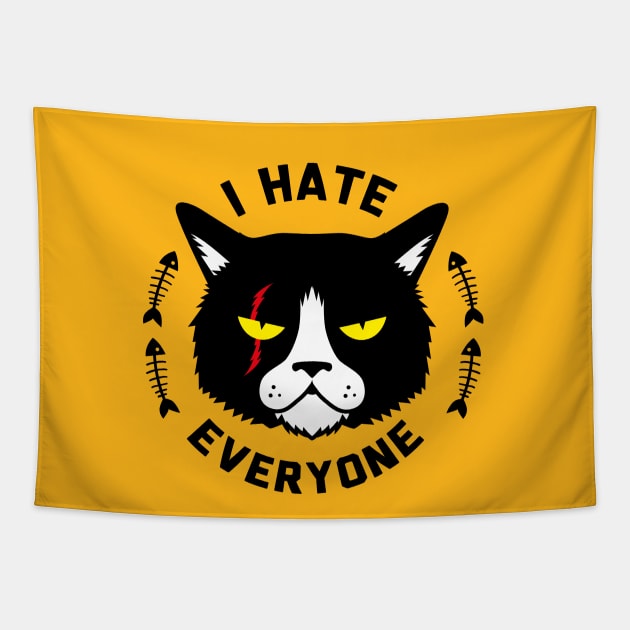 I hate everyone cat (the original) Tapestry by VectorLance