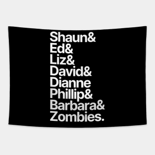 Shaun of the Dead Character List Tapestry