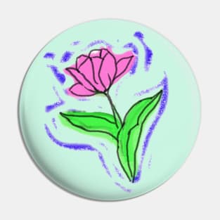 Tulip Flower Art Pin