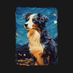 Australian Shepherd Starry Night T-Shirt