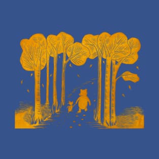 Winnie the Pooh and Piglet Linocut T-Shirt