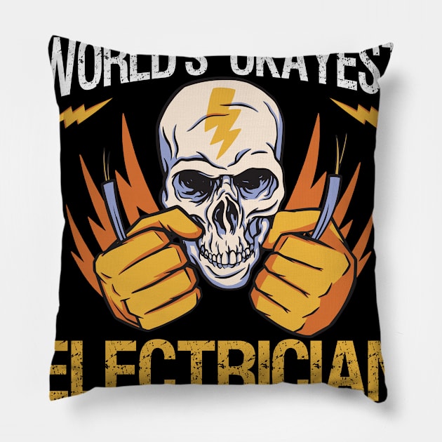 World's Okayest Electrician Pillow by TK Store