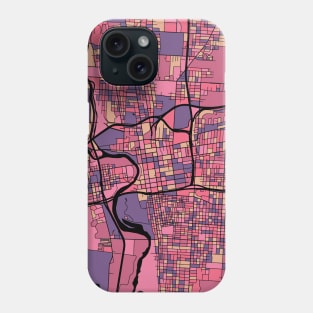 Columbus Map Pattern in Purple & Pink Phone Case