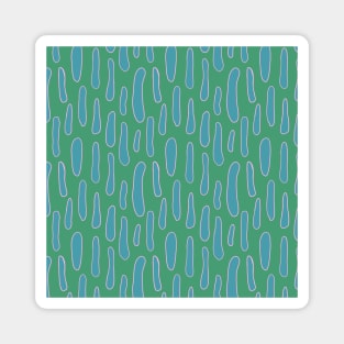 Modern blue stripes on green background Magnet