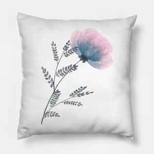 Transparent pink flower Pillow