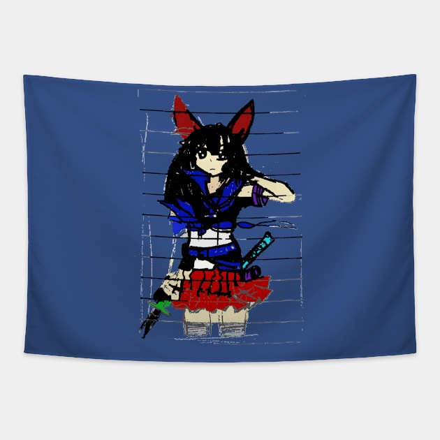 Manga Girl Tapestry by TeeMax