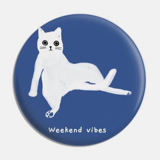 Weekend vibes (white caption) Pin