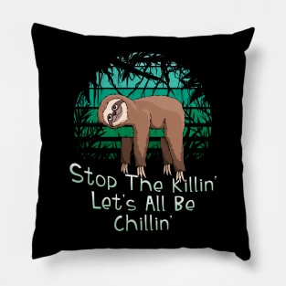 Retro Sunset Jungle Sloth Climate Protection Chiller Pillow