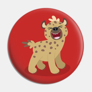 Cute funny hyena laughing cartoon illustration Pin